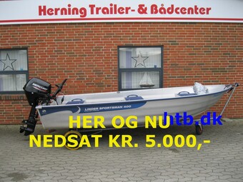 Linder 400 Sportsmann m/Mercury F20 hk ELH EFI 4-takt - NU NEDSAT KR. 5.000,- !