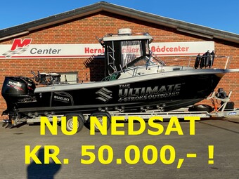 Profisher Cutter 223 WA m/2 stk. Suzuki DF200 hk og Variant buggitrailer - NU NEDSAT KR. 50.000,- !